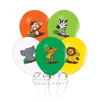 Balónky nafukovací pr. 30 cm (5 ks) - safari (mix)