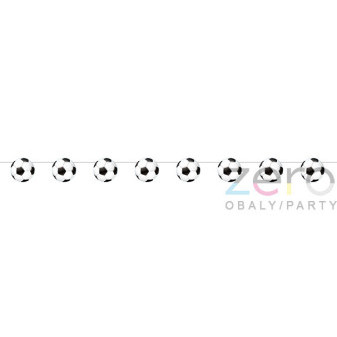Girlanda papírová 'fotbal' 2 m - černo-bílá