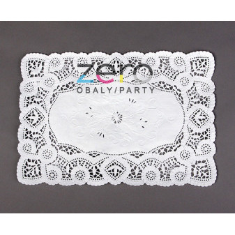 Krajka papírová dortová VIP 24x35 cm (12 ks) - bílá