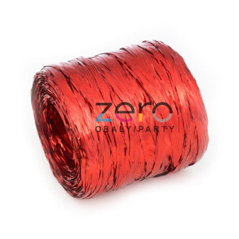 Lýko umělé RAPHIA 200 m - červená (metal)