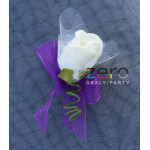 Vonička (vývazek) svatební růže - fialovo-krémová s tylem